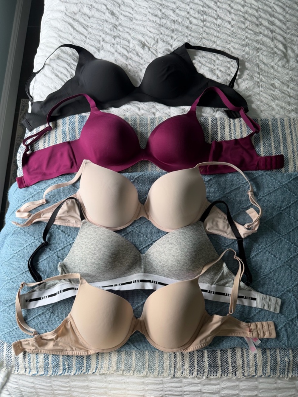 Victorias Secret Bras Black, Berry, Nude, Gray (Multi-Pack)